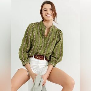Pilcro by Anthropologie A+ The Bella Femme buttondown top size 1X